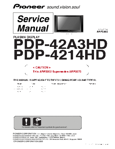 Pioneer Pioneer PDP-42A3HD PDP-4214HD [SM]  Pioneer Monitor Pioneer_PDP-42A3HD_PDP-4214HD_[SM].pdf