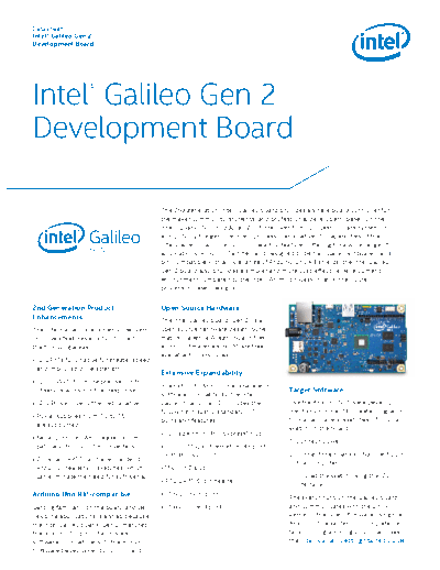 Intel IntelGalileoGen2ProdBrief 330736 003  Intel Edison IntelGalileoGen2ProdBrief_330736_003.pdf