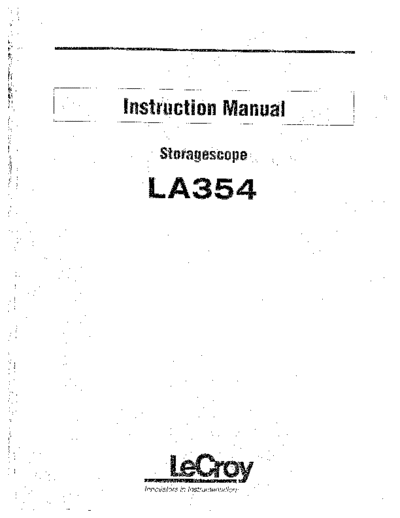 LeCroy LECROY LA354 Instruction  LeCroy LECROY LA354 Instruction.pdf