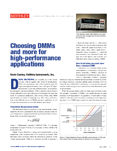 Keithley 2526 High Accuracy DMMs1  Keithley Appnotes 2526 High Accuracy DMMs1.pdf