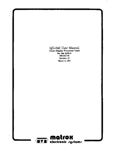 matrox 265-MU-00 QG-640 User Manual Mar91  matrox 265-MU-00_QG-640_User_Manual_Mar91.pdf