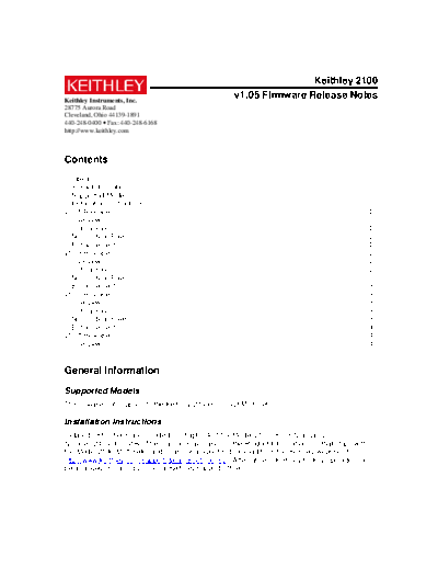 Keithley 2100 Firmware Release notes rev1 05  Keithley 2100 2100 Firmware Release notes rev1_05.pdf