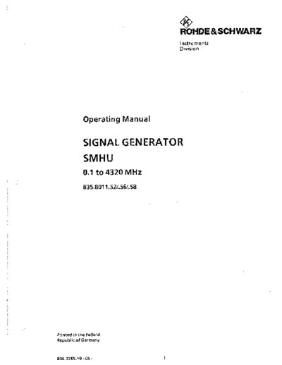 Rohde & Schwarz R&S SMHU Operating  Rohde & Schwarz R&S SMHU Operating.pdf