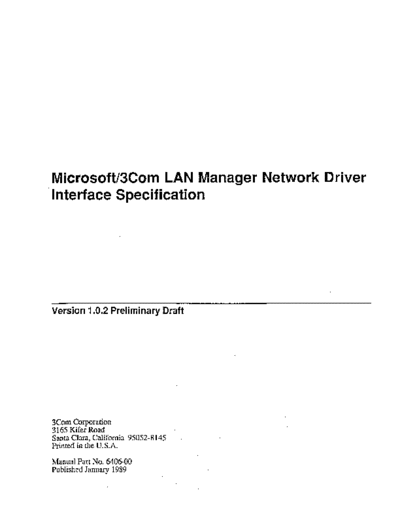 3Com 6406-00 Lan Manager NDIS 1.0.2 Preliminary Jan89  3Com 6406-00_Lan_Manager_NDIS_1.0.2_Preliminary_Jan89.pdf