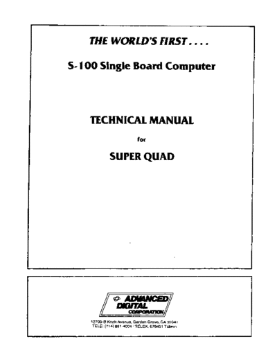 Advanced Digital Corp ADC Technical Manual For Super Quad  Advanced Digital Corp ADC_Technical_Manual_For_Super_Quad.pdf