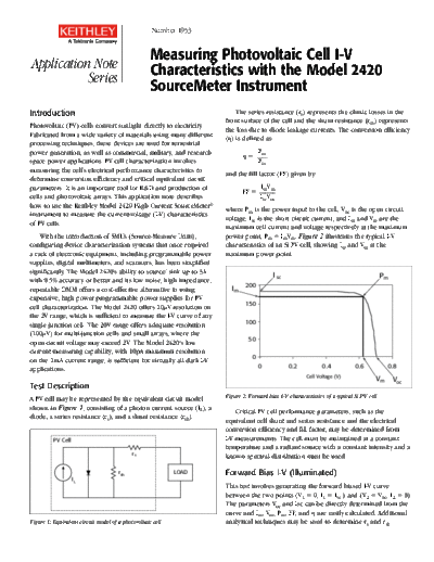 Keithley Photovoltaic IV using 2420SMU  Keithley 2420 Photovoltaic IV_using 2420SMU.pdf