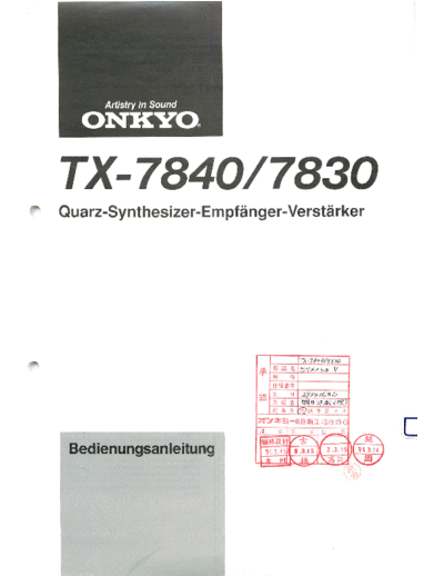 ONKYO Manual TX-7840 7830 De  ONKYO Audio TX-7830 Manual_TX-7840_7830_De.pdf