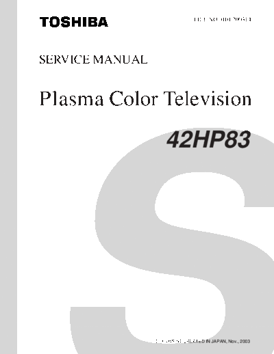 TOSHIBA Toshiba 42HP83 [SM]  TOSHIBA LCD 42HP83 Toshiba_42HP83_[SM].pdf