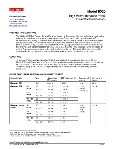 Keithley SPEC-8020 (A- Sept 2014)  Keithley SCS SPEC-8020 (A- Sept 2014).pdf