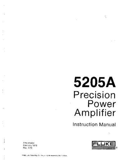 Fluke FLUKE 5205A Instruction  Fluke 5205A FLUKE 5205A Instruction.pdf