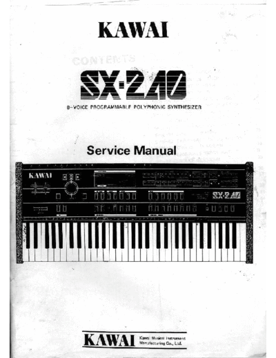 KAWAI Kawai SX-240 Service Manual  KAWAI SX 240 Kawai SX-240 Service Manual.pdf