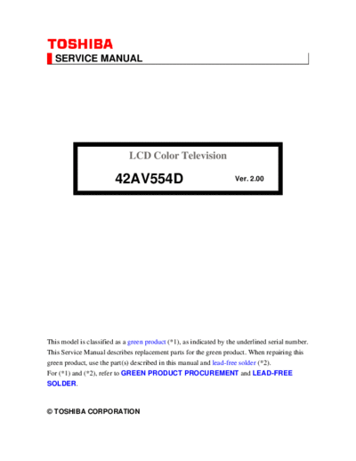 TOSHIBA Toshiba 42AV554D [SM]  TOSHIBA LCD 42AV554D Toshiba_42AV554D_[SM].pdf