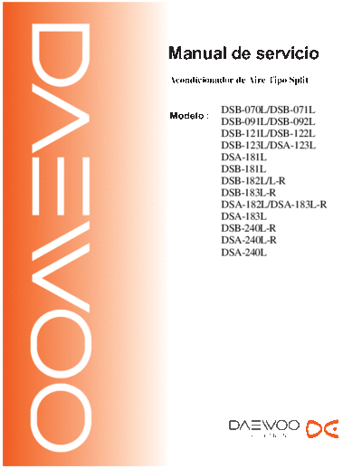 Daewoo DAEWOO+DSA-123L+SERVICE  Daewoo Air Conditioning DAEWOO+DSA-123L+SERVICE.pdf