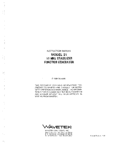 Wavetek WAV 21 Instruction  Wavetek WAV 21 Instruction.pdf