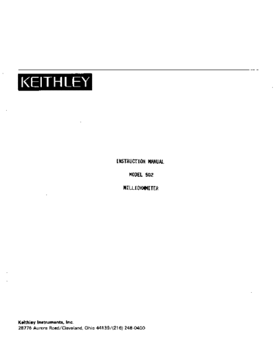 Keithley 502B(Model502)  Keithley 502 502B(Model502).pdf