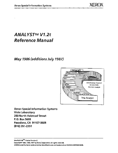 xerox ANALYST V1.2t Reference Manual Jul87  xerox xsis ANALYST_V1.2t_Reference_Manual_Jul87.pdf
