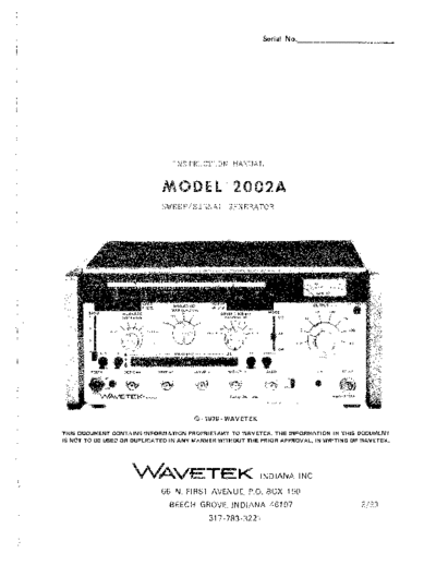 Wavetek WAV 2002A Instruction  Wavetek WAV 2002A Instruction.pdf