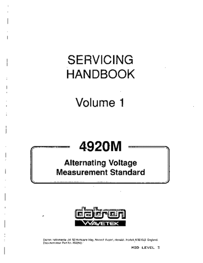 Wavetek Datron 4920M service manual Vol-1  Wavetek 4920M Datron_4920M_service_manual_Vol-1.pdf