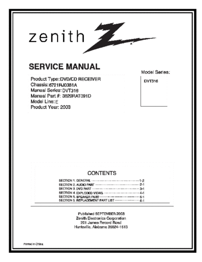 ZENITH hfe zenith dvt316 service en  ZENITH Audio DVT316 hfe_zenith_dvt316_service_en.pdf