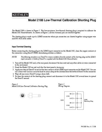 Keithley model 2188 low thermal calibration shorting plug  Keithley 2182 model_2188_low_thermal_calibration_shorting_plug.pdf