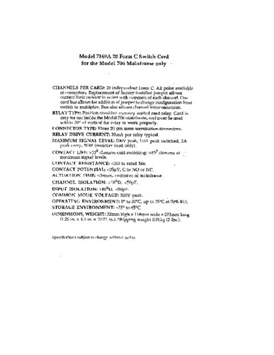 Keithley 7169A RevA DocSpec  Keithley 71xx 7169A_RevA_DocSpec.pdf