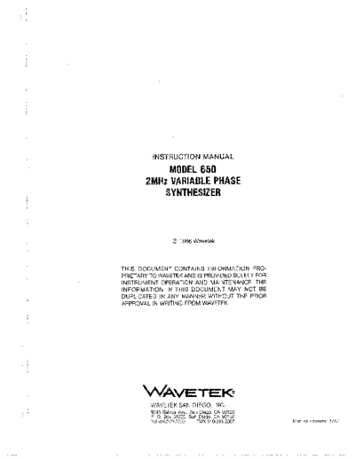 Wavetek WAV 650 Instruction Manual  Wavetek WAV 650 Instruction Manual.pdf