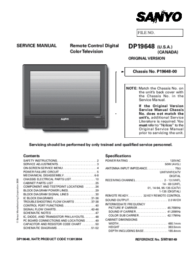 Sanyo DP19648 P19648-00 N4TP [SM]  Sanyo Monitor Sanyo_DP19648_P19648-00_N4TP_[SM].pdf