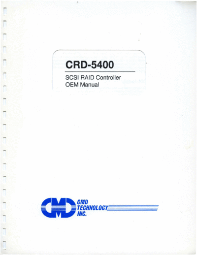 cmd CMD CRD-5400 SCSI RAID Controller Apr96  cmd CMD_CRD-5400_SCSI_RAID_Controller_Apr96.pdf
