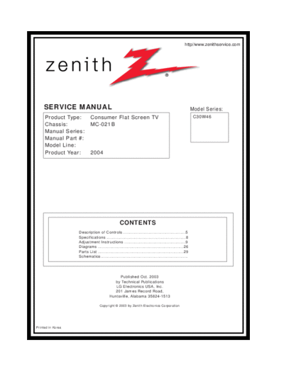 ZENITH ZENITH+C30W46++MC-021B  ZENITH TV MC-021B ZENITH+C30W46++MC-021B.pdf