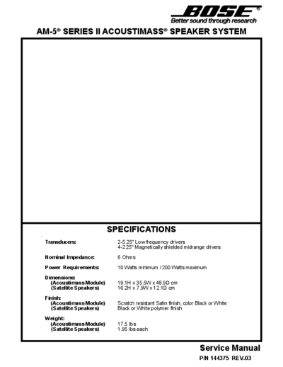 BOSE hfe bose am5 series ii service en  BOSE Audio AM-5 hfe_bose_am5_series_ii_service_en.pdf