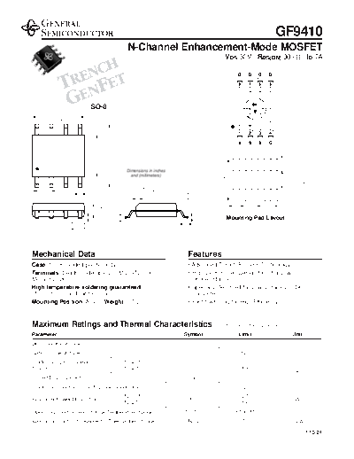 General Semi gf9410  . Electronic Components Datasheets Active components Transistors General Semi gf9410.pdf