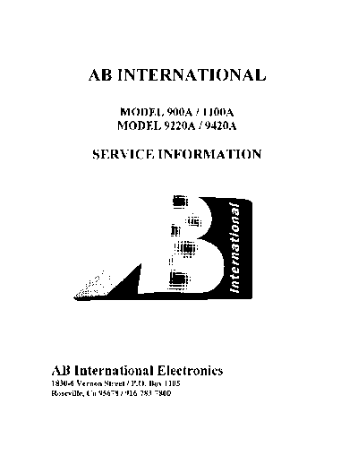 AB INTERNATIONAL hfe   900a 1100a 9220a 9420a service info en  AB INTERNATIONAL 1100 hfe_ab_international_900a_1100a_9220a_9420a_service_info_en.pdf