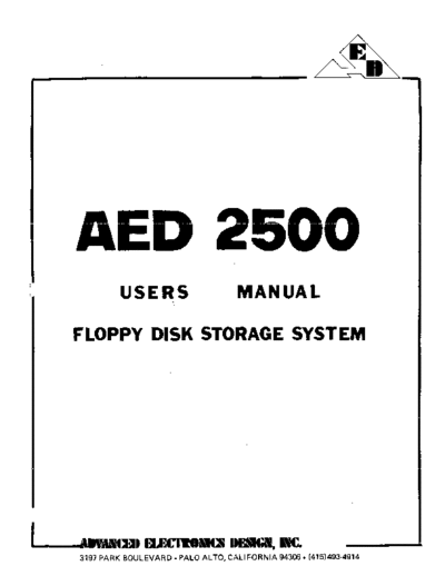 aed 2500 UserMan Feb74  . Rare and Ancient Equipment aed AED2500_UserMan_Feb74.pdf