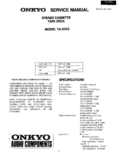 ONKYO hfe onkyo ta-2033 service  ONKYO Audio TA-2033 hfe_onkyo_ta-2033_service.pdf