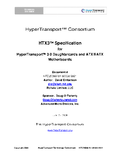 AMD HyperTransport HTX3 Connector specification. [2008-06-25]  AMD _HyperTransport _HTX HyperTransport HTX3 Connector specification. [2008-06-25].pdf