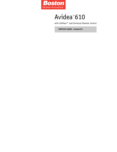 BOSTON BOSTON Avidea-610 SM  BOSTON Avidea 610 BOSTON Avidea-610_SM.pdf