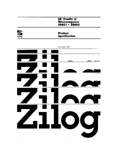 zilog Z8601 Z8603 Data Sheet Sep82  zilog z8 Z8601_Z8603_Data_Sheet_Sep82.pdf