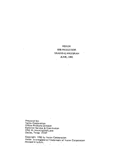 xerox Xerox820 SvcCourseOutline  xerox 820 Xerox820_SvcCourseOutline.pdf
