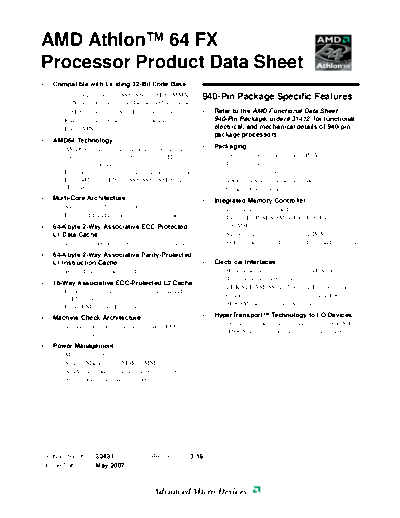 AMD AMD Athlon 64 FX Procesor Product Brief. [rev.3.16].[2007-05]  AMD _Briefs AMD Athlon 64 FX Procesor Product Brief. [rev.3.16].[2007-05].pdf