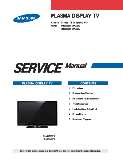 Samsung Samsung PN50A550 PN58A550 Cover [SM]  Samsung Monitor Samsung_PN50A550_PN58A550_Cover_[SM].pdf