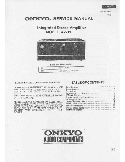 ONKYO hfe   a-911 service en  ONKYO Audio A-911 hfe_onkyo_a-911_service_en.pdf