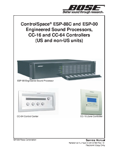 BOSE Bose ControlSpace ESP-88C ESP-00 Sound-Processors CC-16 CC-64  BOSE Audio ESP-88C Bose_ControlSpace_ESP-88C_ESP-00_Sound-Processors_CC-16_CC-64.pdf