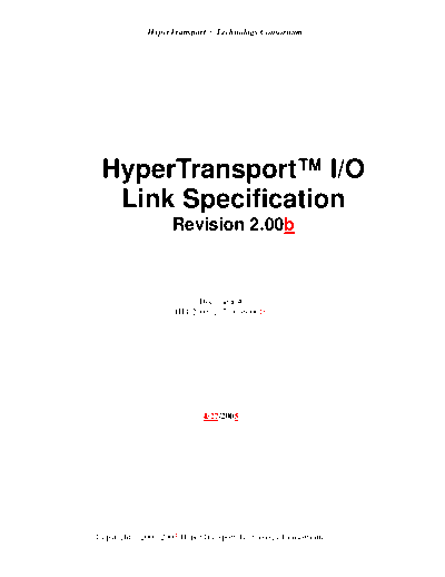 AMD HyperTransport IO Link Specification. [rev.2.00b].[2005-04-27].marked  AMD _HyperTransport _Specification HyperTransport IO Link Specification. [rev.2.00b].[2005-04-27].marked.pdf