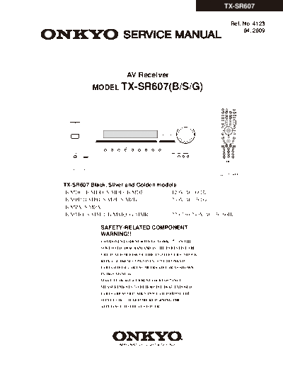 ONKYO hfe onkyo tx-sr607 service  ONKYO Audio TX-SR607 hfe_onkyo_tx-sr607_service.pdf