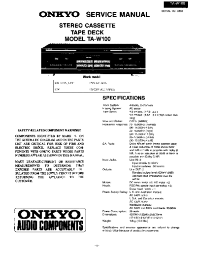 ONKYO hfe   ta-w100 service  ONKYO Audio TA-W100 hfe_onkyo_ta-w100_service.pdf
