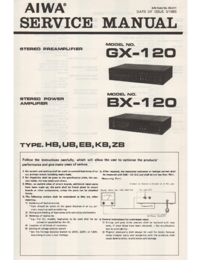 AIWA Aiwa-GX-120-Service-Manual  AIWA Audio BX-120 Aiwa-GX-120-Service-Manual.pdf