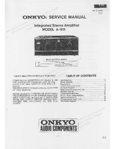 ONKYO A-911 service manual  ONKYO Audio A-911 Onkyo_A-911_service_manual.pdf