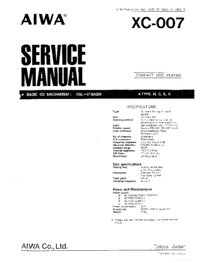 AIWA hfe aiwa xc-007 service  AIWA Audio XC-007 hfe_aiwa_xc-007_service.pdf