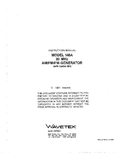 Wavetek WAV 148A Instruction  Wavetek WAV 148A Instruction.pdf