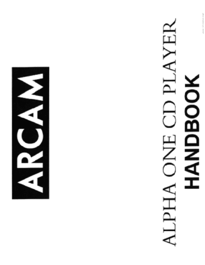 ARCAM hfe   alpha one cd en  ARCAM Alpha One hfe_arcam_alpha_one_cd_en.pdf
